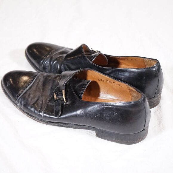 Salvatore Ferragamo Black Leather Monkstrap Made in Italy Men’s US 12 Read main image 6